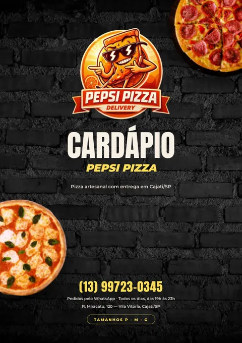 Capa do cardápio da Pepsi Pizza